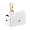 PU Imitation Leather Wedding Ring Pouch, Jewelry Storage Bags, with Light Gold Tone Snap Buttons, White, 4.35x7x4.4cm