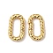 Brass Spring Gate Rings, Cadmium Free & Nickel Free & Lead Free, Twisted Oval, Real 18K Gold Plated, 9 Gauge, 19.5x12x3mm, Hole: 5.5x14mm