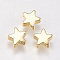 Brass Beads, Star, Golden, 6x6x2.5~3.3mm, Hole: 1mm