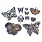 Rainbow Color Alloy Pendants & Link Connectors, Cadmium Free & Nickel Free & Lead Free, Butterfly, 44.5x59.5x7mm, Hole: 6x5mm, 1pc, 10pcs/set