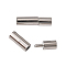 Tube Brass Bayonet Clasps, Nickel Free, Platinum, 17x4mm, Hole: 3mm