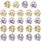 24Pcs 2 Colors Alloy Rhinestone Pendants, Cadmium Free & Lead Free, Nuggets, Mixed Color, 25x21.5x7mm, Hole: 1.6mm, 12pcs/color