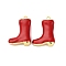 Brass Enamel Pendants, Shoes Charms, Rack Plating, Long-Lasting Plated, Cadmium Free & Lead Free, Real 18K Gold Plated, Red, 20x14.5x6.5mm, Hole: 1.2mm