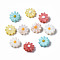 Natural Freshwater Shell Beads, with Enamel, Flower, Mixed Color, 8x4mm, Hole: 0.8mm