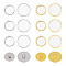 80Pcs 4 Style Plastic Shank Buttons, with Enamel, Clothing Accessories, Flat Round, Platinum & Golden, 15~21.5x7.5~8mm, Hole: 3mm, 20pcs/style