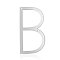Tarnish Resistant 201 Stainless Steel Links connectors, Letter, Stainless Steel Color, Letter.B, 37x20x1mm, Hole: 1mm