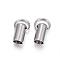 Tarnish Resistant 201 Stainless Steel Cord Ends, End Caps, Column, Stainless Steel Color, 11x6mm, Hole: 3mm, about 5mm inner diameter
