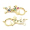 Brass Micro Pave Cubic Zirconia Pendants, Geoko, Real 18K Gold Plated, 13x31x3mm, Hole: 1.2mm