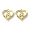 Alloy Rhinestone Pendants, Heart with Mom Charms, for Mother's Day, Golden, 18x17x2.5mm, Hole: 1.4mm