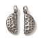Non-Tarnish 304 Stainless Steel Charms, Textured, Half Round Charm, Stainless Steel Color, 10.5x4x3mm, Hole: 1.6mm