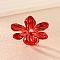 Adjustable Alloy Flower Finger Rings for Women, Red, Flower: 43x42mm, Inner Diameter: 17mm