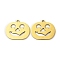 201 Stainless Steel Pendants, Pumpkin Charm, Golden, 15.5x18.5x1mm, Hole: 1.4mm