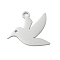 Non-Tarnish 304 Stainless Steel Pendants, Laser Cut, Pigeon Charm, Stainless Steel Color, 24x26x1mm, Hole: 2.5mm