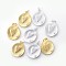 Brass Pendants, with Acrylic Pearl Beads, Long-Lasting Plated, Oval with Heart, Mixed Color, 27~29x20~23x4~6mm, Hole: 5mm