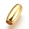 Brass Beads, Large Hole Beads, Oval, Real 18K Gold Plated, 20.5x9.5mm, Hole: 5.5mm