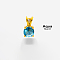 Real 18K Gold Plated 201 Stainless Steel Pendant Necklaces, Cubic Zirconia March Birthstone Necklace for Women, Flat Round, Deep Sky Blue, 18-1/8 inch(46cm)