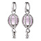 Alloy Pendants, with Cat Eye Inside, Hot Air Balloon, Platinum, Pearl Pink, 21.5x11x11mm, Hole: 5.5mm