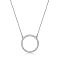 925 Sterling Silver Micro Pave Clear Cubic Zirconia Ring Pendant Necklaces for Women, Platinum, 15.75 inch(40cm)