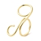 Brass Wire Open Cuff Rings, Cadmium Free & Lead Free, Double Rings, Real 18K Gold Plated, US Size 7 1/4(17.5mm)