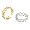 Brass Cuff Rings, Open Rings, Long-Lasting Plated, Hollow Heart, Mixed Color, US Size 6 3/4(17.1mm)
