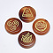 Natural Carnelian Cabochons, Dyed & Heated, Flat Round with Auspicious Cloud Pattern, 25x5.5mm, 4pcs/set