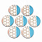 Printed Natural Poplar Wood Pendants, Laser Cut Wood Shapes, Flat Round with Honeycomb, Colorful, 49.5x3mm, Hole: 2mm