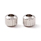 Non-Tarnish 201 Stainless Steel Beads, Round, Stainless Steel Color, 3x2.5mm, Hole: 1.5mm