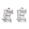 Non-Tarnish 304 Stainless Steel Pendants, Bamboo Shaped Letter, Stainless Steel Color, Letter.E, 17.5~19x10~16x3~4mm, Hole: 1.8~2mm