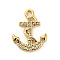 304 Stainless Steel Crystal Rhinestone Pendants, Helm, Real 18K Gold Plated, 19x15.5x2.5mm, Hole: 1.8mm