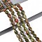 Natural Unakite Beads Strands, Flat Oval, 8x6x4mm, Hole: 0.8mm, about 48~49pcs/strand, 14.88~15.16''(37.8~38.5cm)
