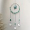 Glass Pendant Decoration, Suncatchers, with Metal Findings, Natural Green Aventurine, 400x90mm