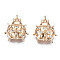 Brass Micro Pave Clear Cubic Zirconia Pendants, Long-Lasting Plated, Cadmium Free & Lead Free, Ladybug, Light Gold, 17x15x6mm, Hole: 1.2mm