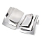 Non-Tarnish 304 Stainless Steel Stud Earrings, Manual Polished, Punk Style Stacking Rectangle Ear Studs, Stainless Steel Color, 23x18.5mm