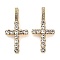 Rack Plating Alloy Pendants with Rhinestone, Cross, Golden, 43.5x22x10.5mm, Hole: 11x7mm