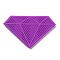 Silicone Makeup Cleaning Brush Scrubber Mat Portable Washing Tool, with Suction Cup, Diamond Shape, for Men and Women, Dark Orchid, 9.5x15.1x1.1cm