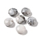 Two Tone Opaque Acrylic Beads, Imitation Gemstone, Flat Round, Light Grey, 16.5x16.5x9.5mm, Hole: 2.1mm, about 297pcs/500g