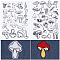 PVA Water-soluble Embroidery Aid Drawing Sketch, Mushroom, 297x210mmm, 2pcs/set