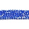 Opaque Solid Color Electroplate Glass Beads Strands, AB Color Plated, Faceted, Bicone, Medium Blue, 4x4mm, Hole: 0.8mm, about 80~85pcs/strand, 30~32cm