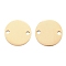 201 Stainless Steel Links Connectors, Manual Polishing, Flat Round, Golden, 12x1mm, Hole: 1~1.5mm