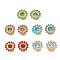 Sew on Rhinestonee, Transparent Glass Rhinestone, with Iron Prong Settings, Faceted, Flower, Mixed Color, 14x4.5mm, Hole: 1.2mm