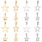304 Stainless Steel Pendants, Star, Golden & Stainless Steel Color, 8pcs/box