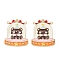 Alloy Enamel Pendants, Golden, Glass Shade with Bear Pattern, 32.5x27x1mm, Hole: 1.6mm
