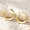 Twist Brass Micro Pave Clear Cubic Zirconia Hoop Earrings, Lead Free & Cadmium Free, Long-Lasting Plated, Real 18K Gold Plated, 16x17x3mm