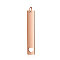 Ion Plating(IP) 304 Stainless Steel Pendants, with Jump Ring, Manual Polishing, Rectangle with Heart Charm, Rose Gold, 40x7x1.5mm, Hole: 3mm