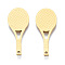 Ion Plating(IP) 201 Stainless Steel Pendants, Laser Cut, Tennis Racket, Golden, 25x10x1mm, Hole: 1.4mm