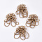 Glass Cabochons, Cluster Beads, with Seed Beads and Golden Plated Iron Sieve Findings, BurlyWood, 48~55mm