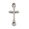 201 Stainless Steel Connector Charms, Religion Cross Links, Stainless Steel Color, 17x8.5x1mm, Hole: 1.4mm