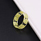 Transparent Resin Finger Rings, Lemon, Yellow, Inner Diameter: 16mm