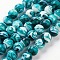 Handmade Lampwork Beads, Round, Dark Cyan, 14mm, Hole: 1~2mm