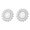 Brass Stud Earring Findings, with Vertical Loop, Cadmium Free & Nickel Free & Lead Free, Sun, Platinum, 25x25mm, Hole: 1.4mm & 1.2mm, Pin: 0.8mm